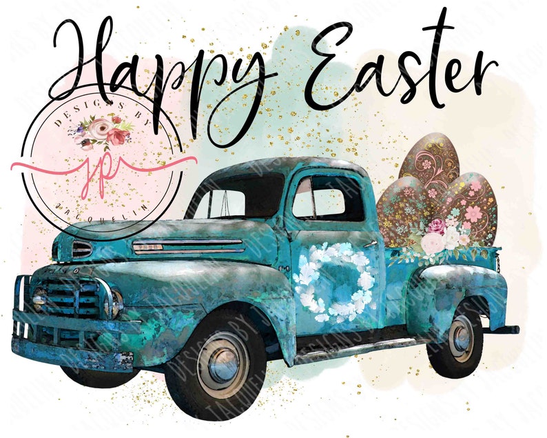 Vintage farmhouse Happy Easter truck free instant download Etsy
