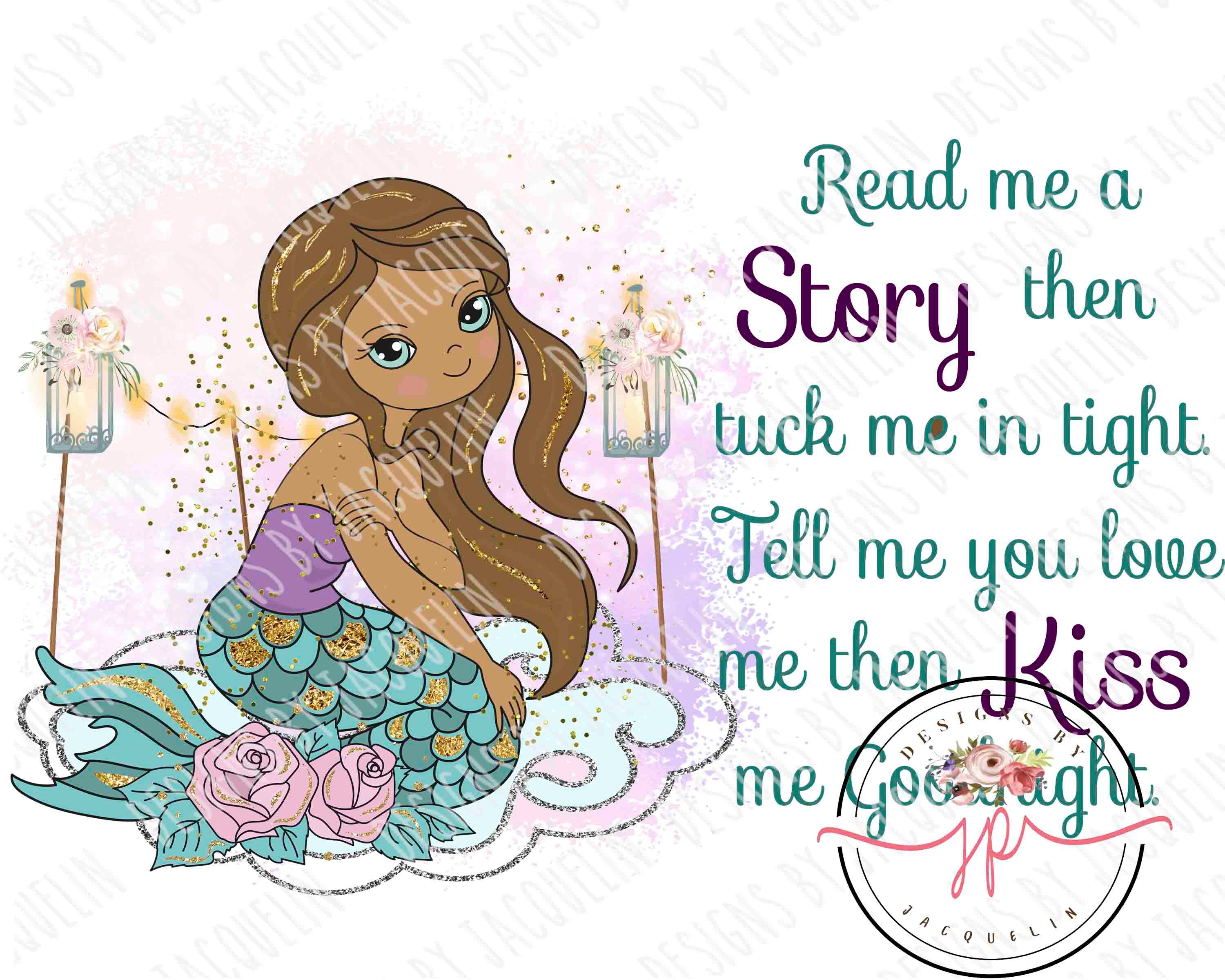 Brown Skin Mermaid Read Me a Story Tuck Me In Kiss Me - Etsy