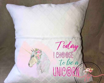 Magical Unicorn Reading pillow sublimation design, png download.