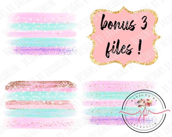 3 majestic cotton candy background splash brush strokes, mason lights, string lights, png, digital upload, sublimation