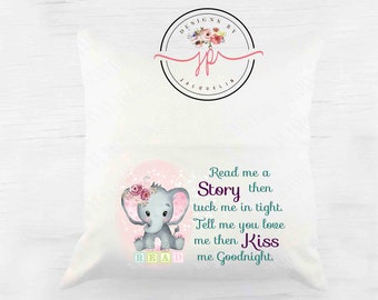 Éléphant, blocs de bébé, Lisez-moi une histoire, glissez-moi dans reading oreiller sublimation design, png télécharger.