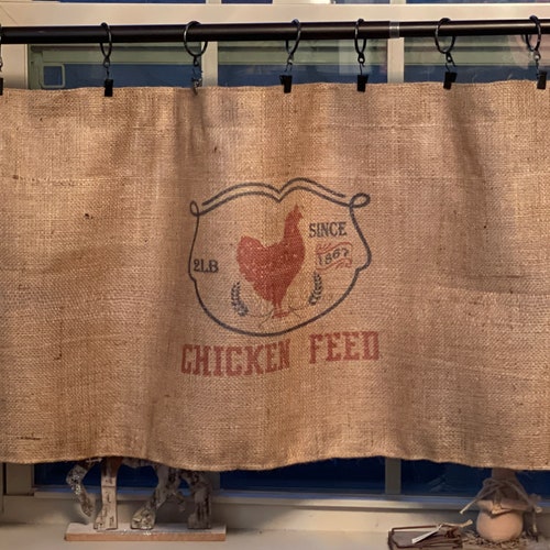 Farmhouse Style Shabby Burlap Sack Farm Bathroom Curtain Etsy