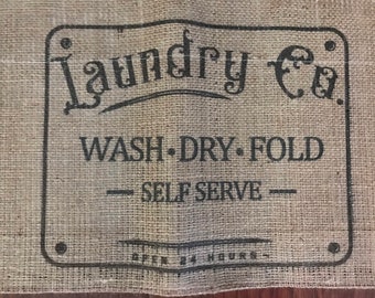 Farmhouse style, laundry room, shabby, burlap sack, feed sack, laundry room Curtains, laundry room valance, Window Treatments
