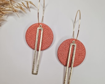 Boucles d'oreilles en terre cuite tendance Grande boucle d'oreille en terre cuite Boucle d'oreille tendance en terre cuite Boucle d'oreille ronde Boucles d'oreilles automne Boucles d'oreilles automne