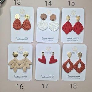 Big Sale Handmade Dangle Earrings Polymer Clay Jewelry Christmas Gift Ideas for Women Holiday Eve Earring Geometric Statement Floral Boho zdjęcie 4