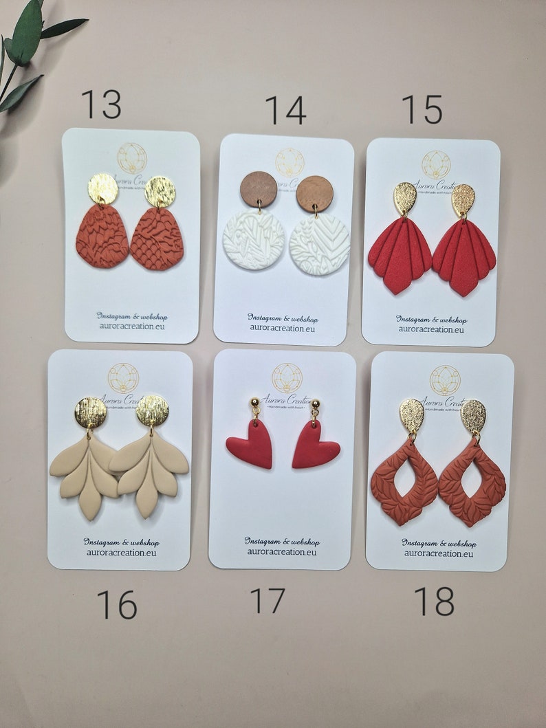 Big Sale Handmade Dangle Earrings Polymer Clay Jewelry Christmas Gift Ideas for Women Holiday Eve Earring Geometric Statement Floral Boho zdjęcie 4