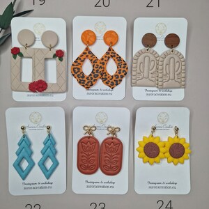 Big Sale Handmade Dangle Earrings Polymer Clay Jewelry Christmas Gift Ideas for Women Holiday Eve Earring Geometric Statement Floral Boho zdjęcie 5