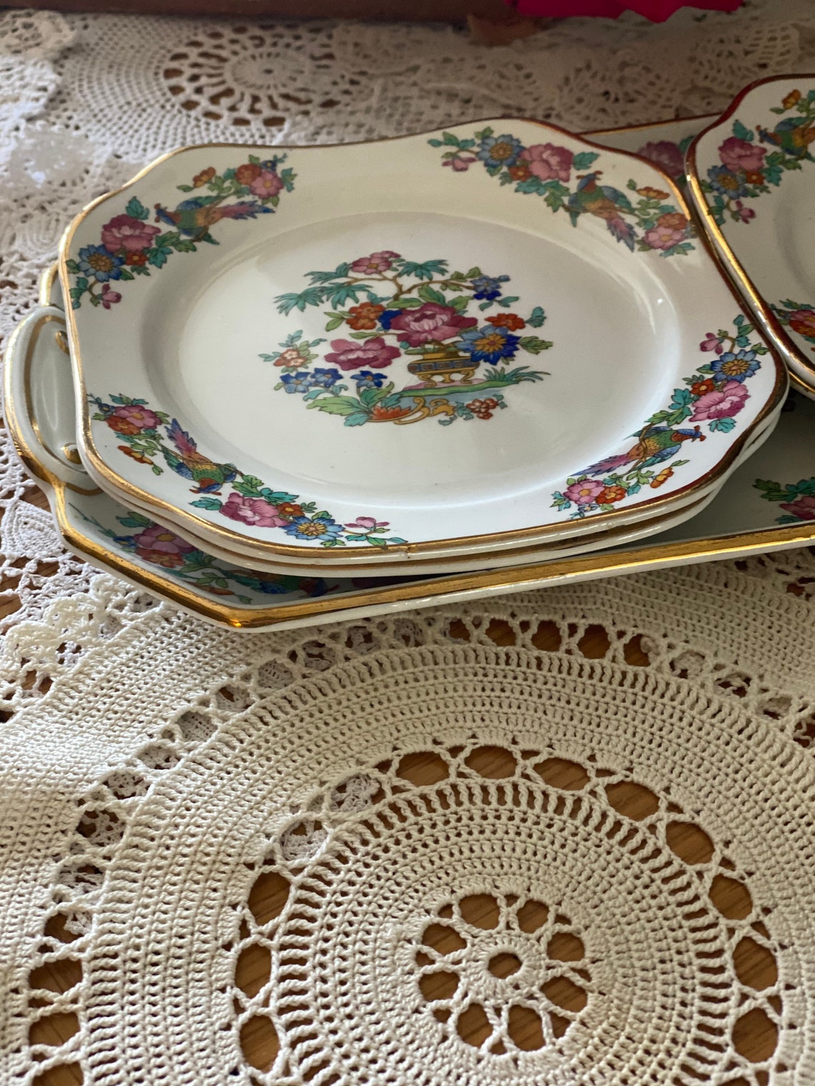 Vintage Serving Set / Sandwich Plate Set / Cake Plate Set / Etsy