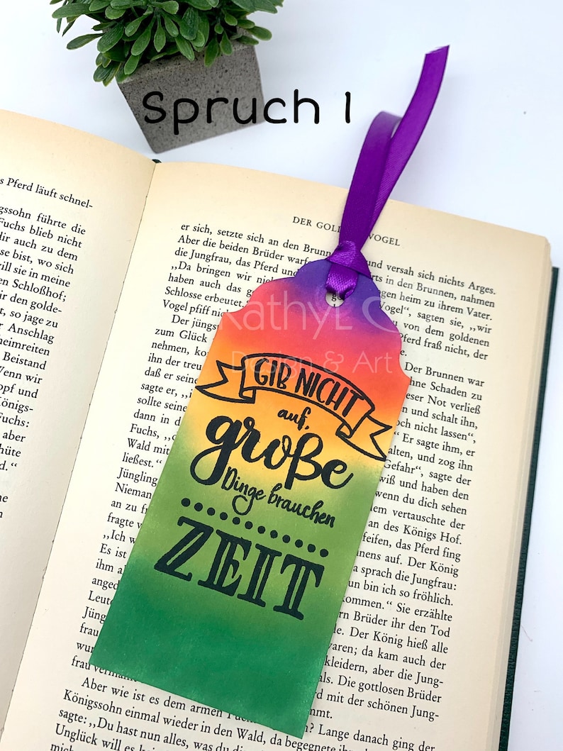 Lesezeichen Zeit Schrift Deutsch auch als 2er Set Etsy.de