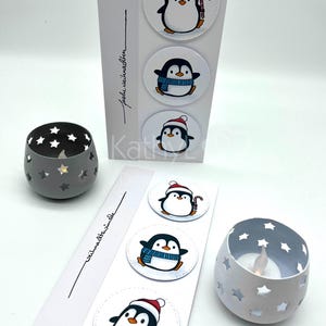 Weihnachtskarte "3 Pinguine im Kreis"