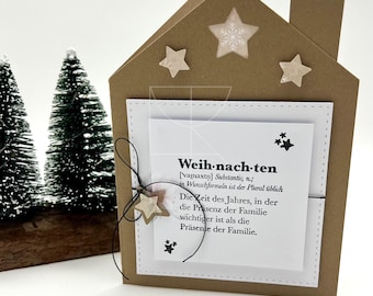 Christmas card "Christmas house with definition"