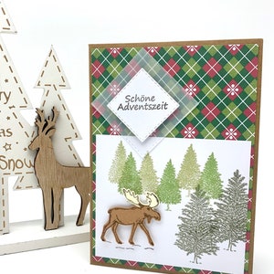 Weihnachtskarte "Elch im Wald"