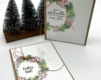 Christmas card "Half Christmas wreath"