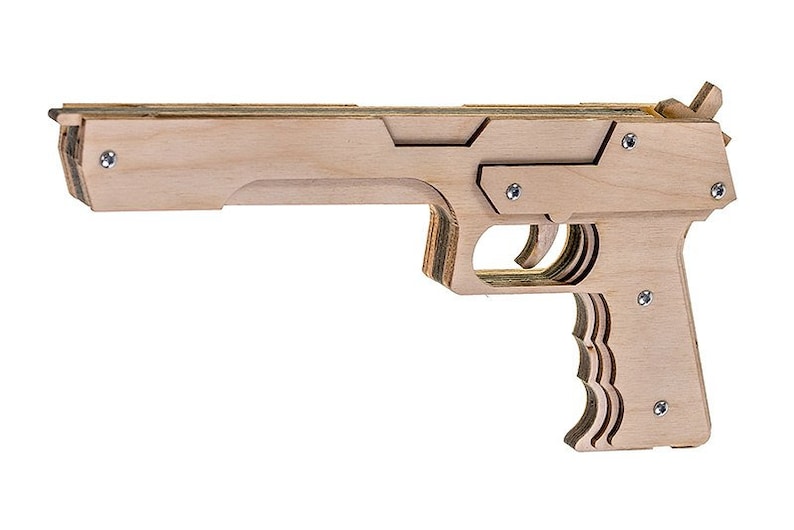 Rubber band Gun Desert Eagle. Wooden Toy for Men Etsy