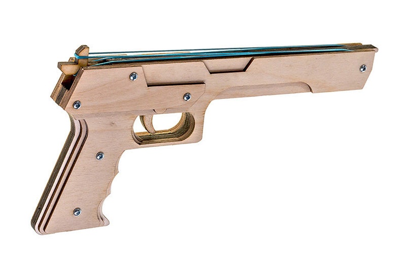Rubber band Gun Desert Eagle. Wooden Toy for Men Etsy