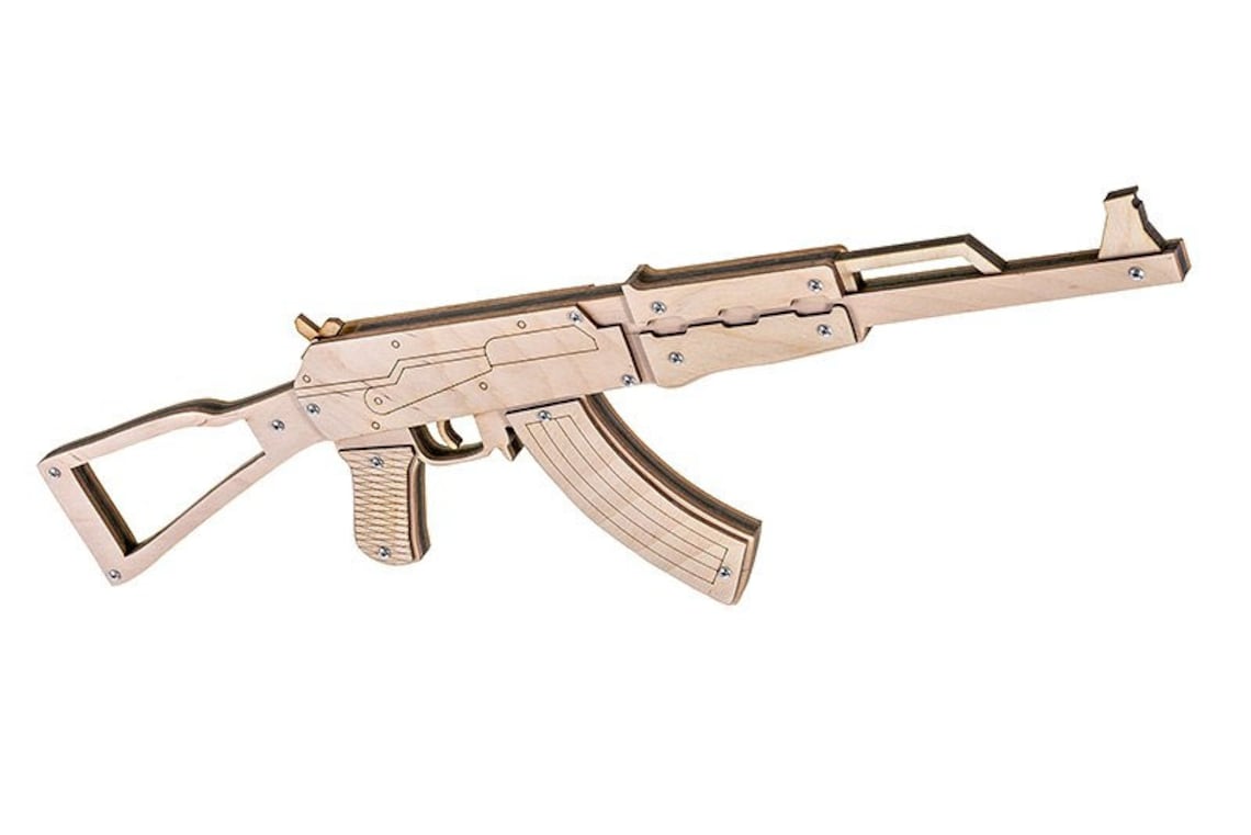 Rubber band gun AK47. Wooden Toy for Men Etsy