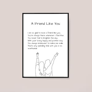 A Friend Like You - A4 Poem Print - Digital Download - Friendship Gift - Best Friend Gift