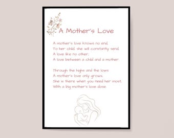 Amor de Madre - Impresión de Arte de Pared Regalo para Mamá - Descarga Digital
