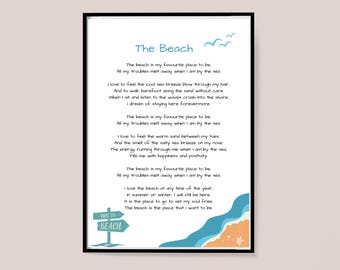 Beach Poem Wall Art Print Digital Download