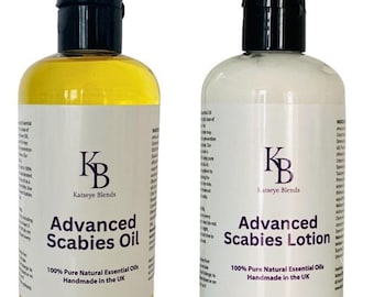 Scabies Mite Treatment Pack: Oil & Lotion 250ml. Natural Aromatherapy, UK Handmade