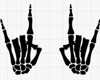 Rock On Skeleton Hands Vinyl Decal