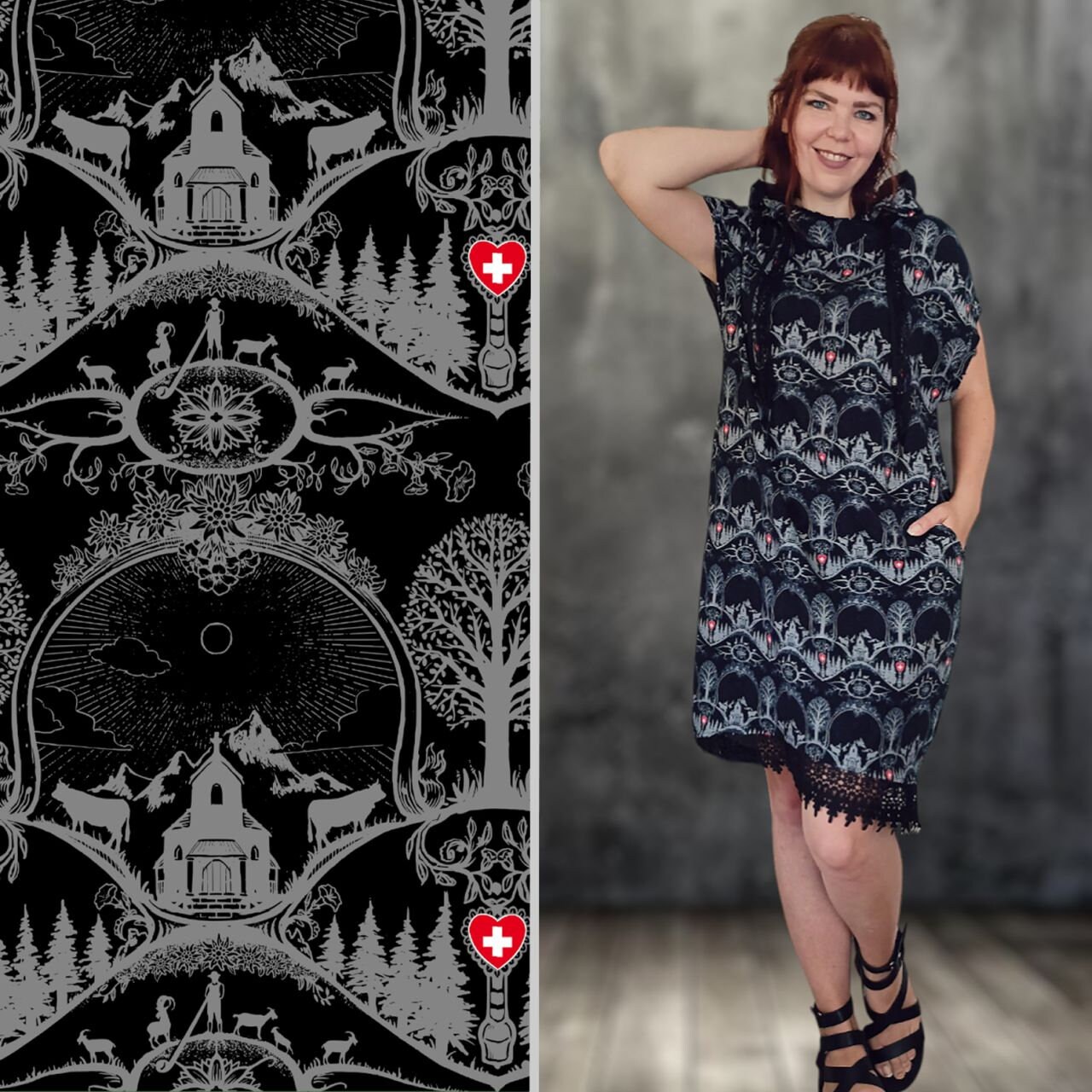 Jersey Schweizer Scherenschnitt Stoff 