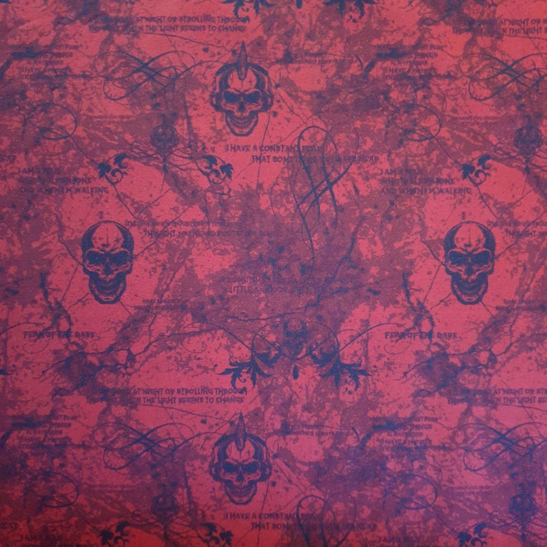 Jersey Fear of the dark Skulls red 40 cm remaining piece image 2