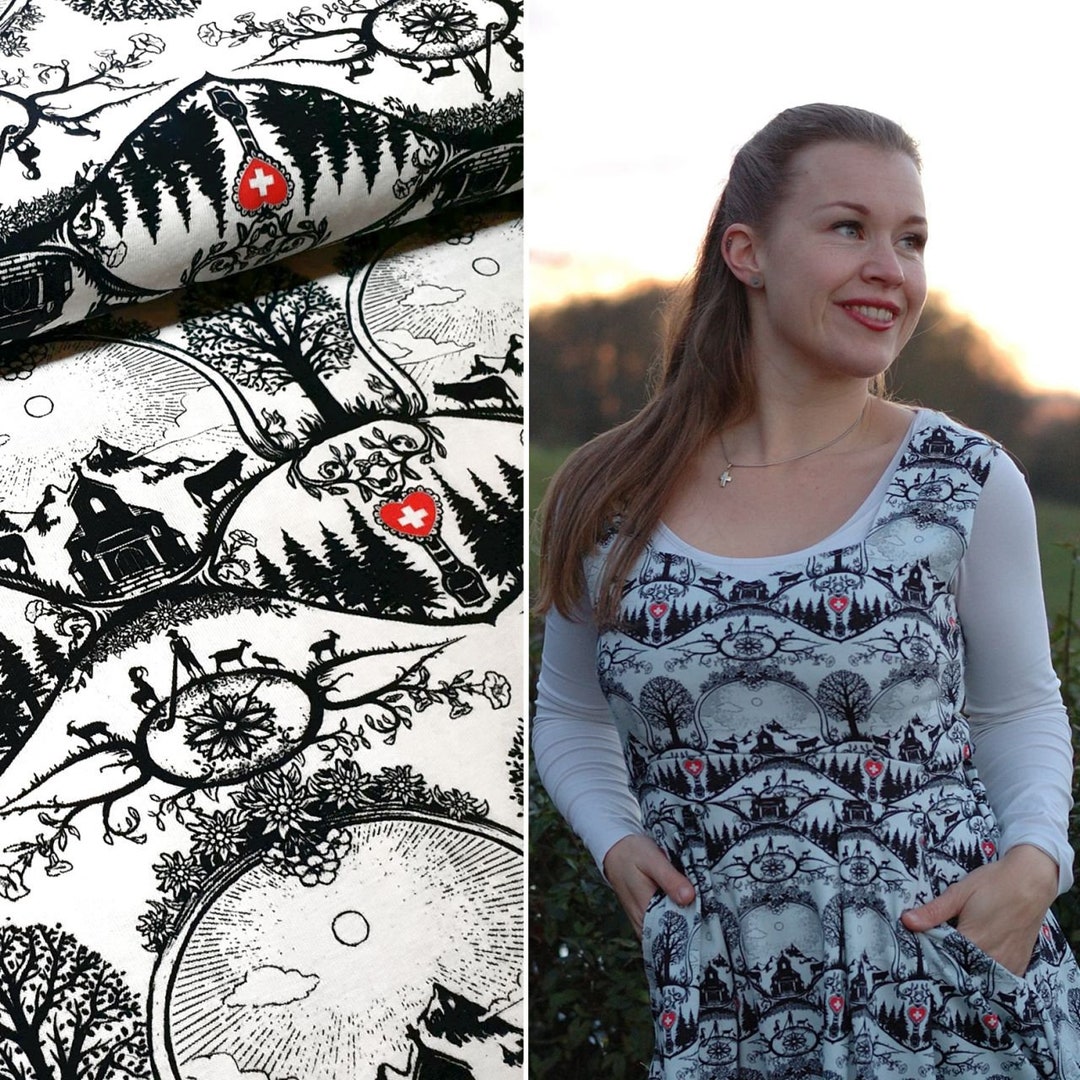 Jersey Schweizer Scherenschnitt Stoff 