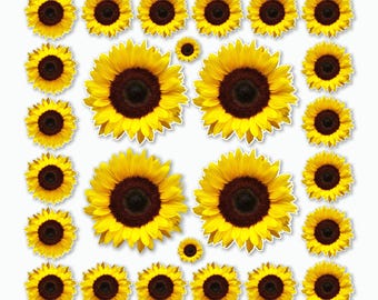 Sunflower stickers flower theme Vinyl Stickers set for bathroom kids decoration