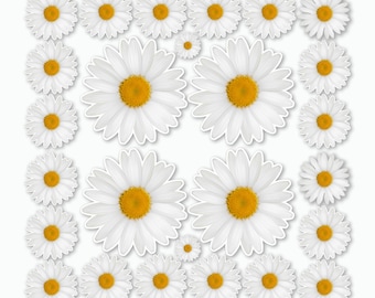 Daisy flower stickers theme Vinyl Stickers set for bathroom kids decoration