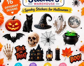 Halloween Sticker Pack V1 A5 or A4 size sheets