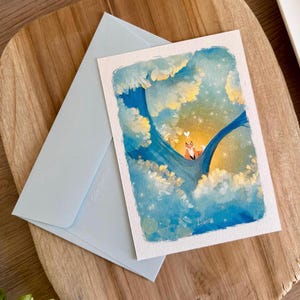 Carte postale illustrée - petit renard