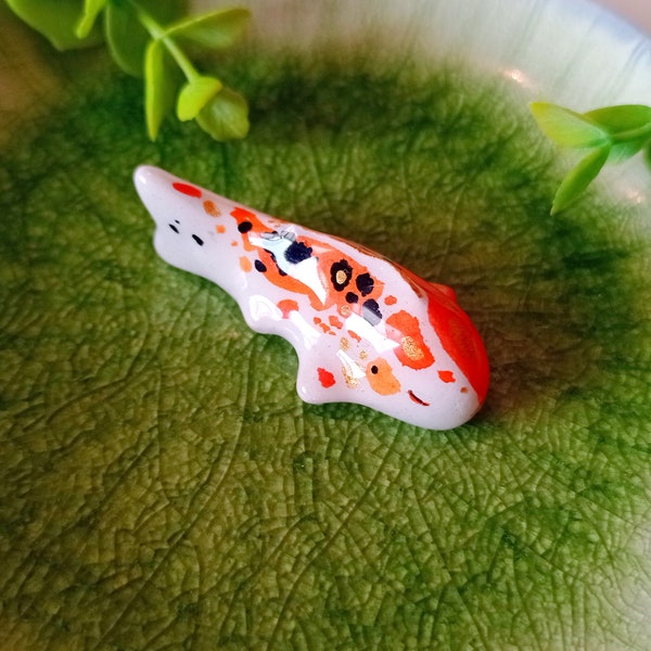 Carpe koï miniature - mini koï poisson japonais kawaii - petite figurine unique - handmade