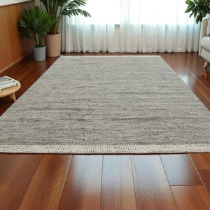 Serafina Rug Kilim Dark Grey Color Wool Kilim Rug Handwoven, Handmade Rug, Flatweave Rug, Bohemian Rug Durrie Rug Custom Wool Rug Durrie