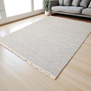 Melange Rug Kilim Grey Color Wool Kilim Rug Handwoven, Handmade Rug, Flatweave Rug, Bohemian Rug Durrie Rug Custom Wool Rug Durrie