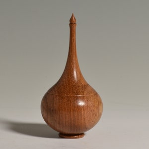 Handmade Turned Yucatan Rosewood Onion Finial Ring Box image 4