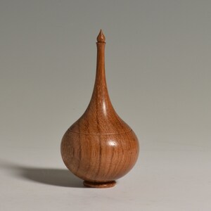 Handmade Turned Yucatan Rosewood Onion Finial Ring Box image 2