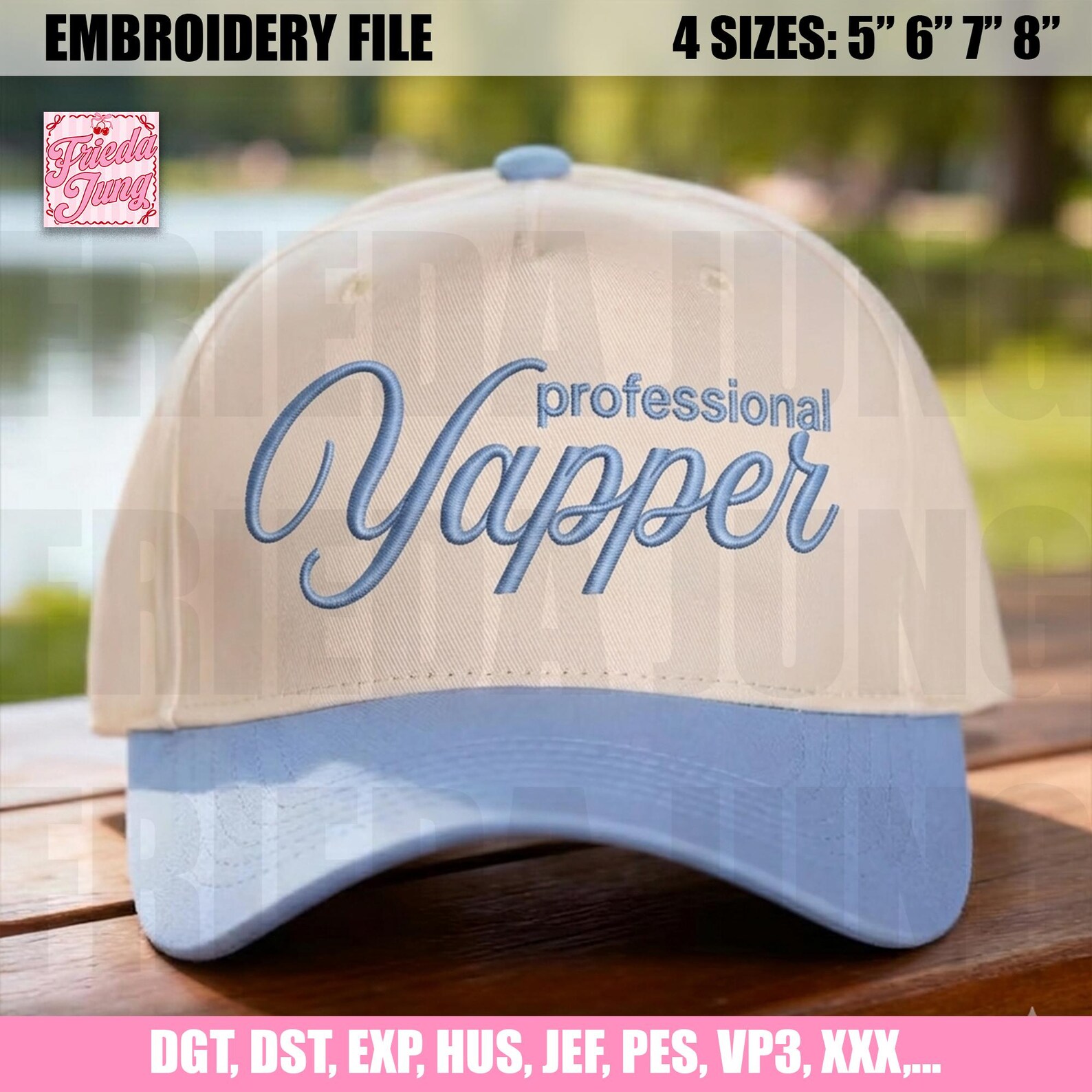 Yapper Design Embroidery File: Professional Yapper, Funny Gifts Design, Trucker Cap ...