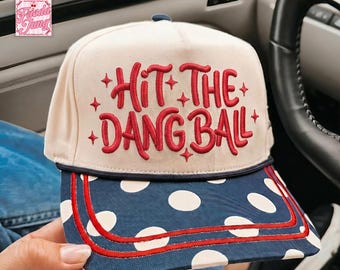 Fichier de broderie : Casquette de baseball humoristique « Frappe cette fichue balle », casquette trucker pour les supporters de la saison de baseball