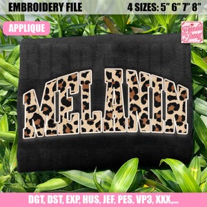 File di ricamo APPLIQUE: Patchwork leopardato melanina, disegno per il Juneteenth, mese della storia afroamericana