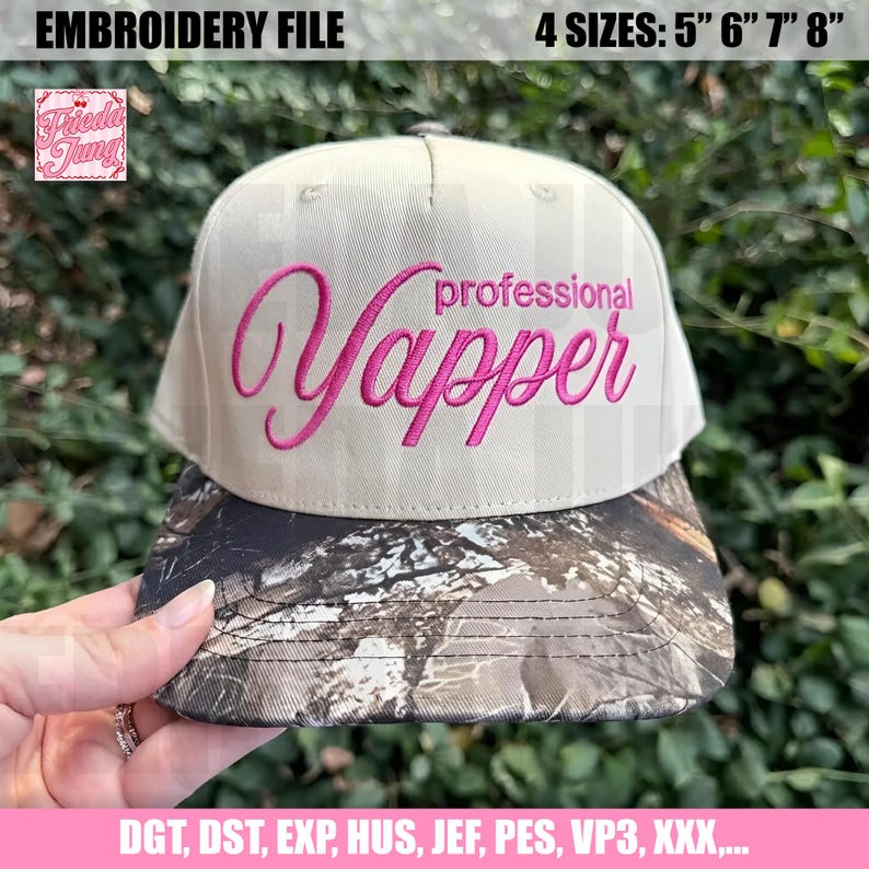 Yapper Design Embroidery File: Professional Yapper, Funny Gifts Design, Trucker Cap ...