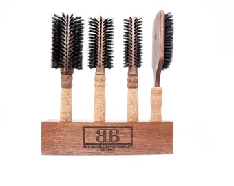 Bristle Brushes + Wooden Block Set (4 Brushes) - Set A