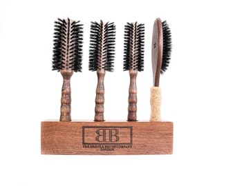 Bristle Brushes + Wooden Block Set (4 Brushes) - Set B