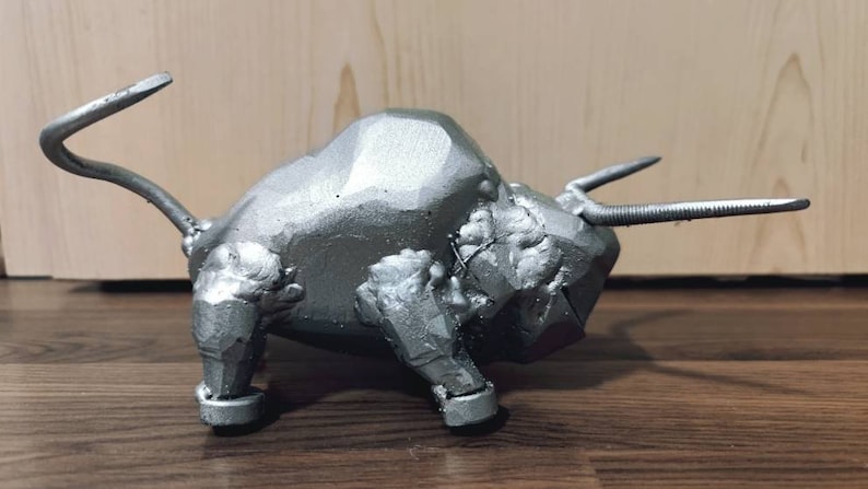 Stier Bull Sculpture/Skulptur Metall, Handmade, Bulle, Deko, Dekoration, Metal, Kunst, Handgemacht, Homedekoration, Metaldekoration image 1