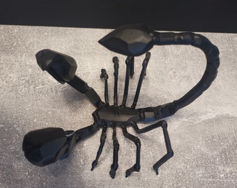 Skorpion handgemacht, Handmade Schwarz lakiert Handgemacht Figur Skulptur Selbstgemacht Art Metallkunst Scorpion