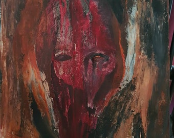 Shrine - Abstract Original Painting - Dark Art - Gothic Artwork - Horror Painting - Blood Colors
