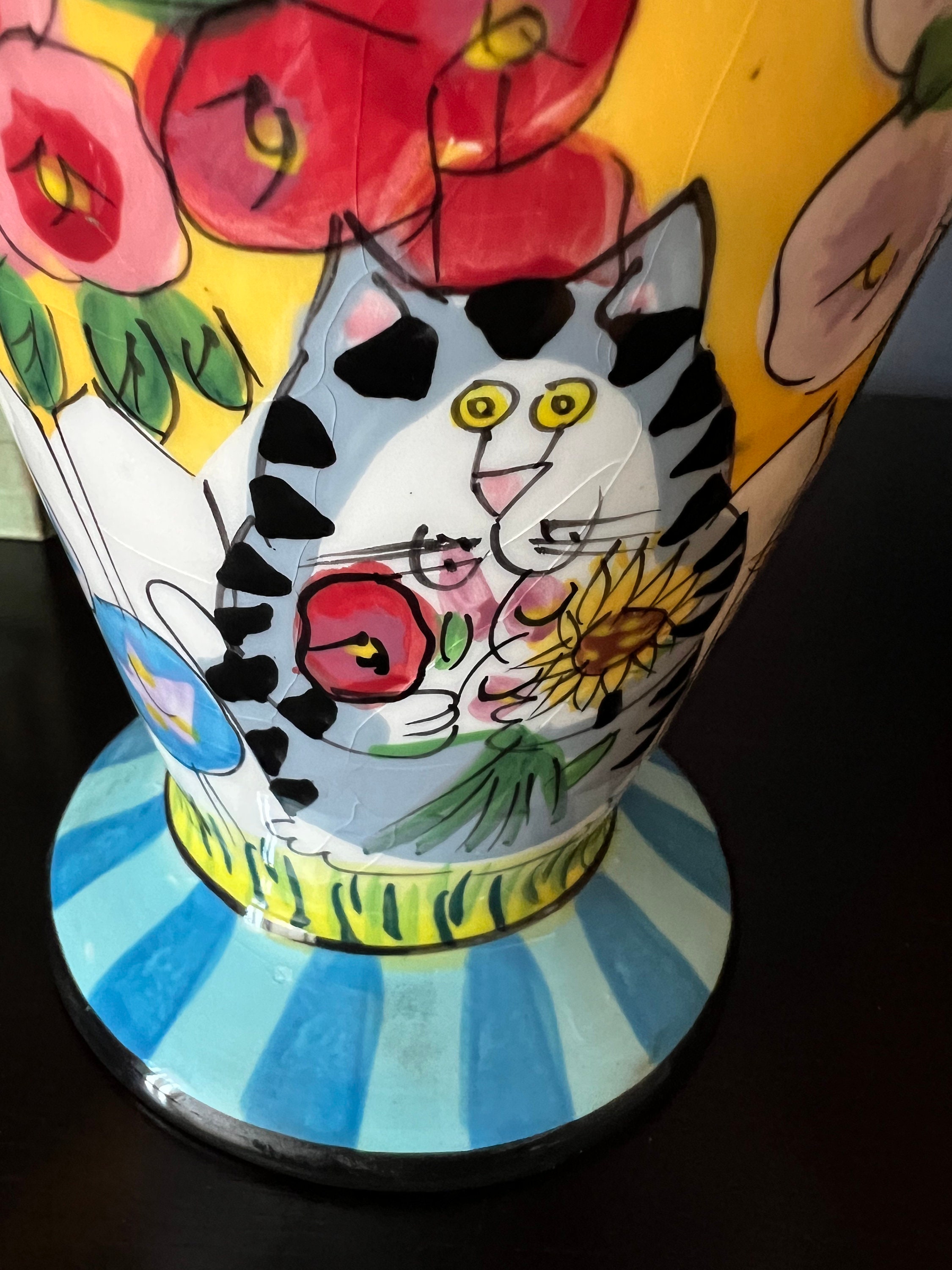 Vintage CATZILLA Water Pitcher, Candace Reiter, Hand Painted Cats Vintage CATZILLA Water Pitcher, Candace Reiter, Hand Painted Cats