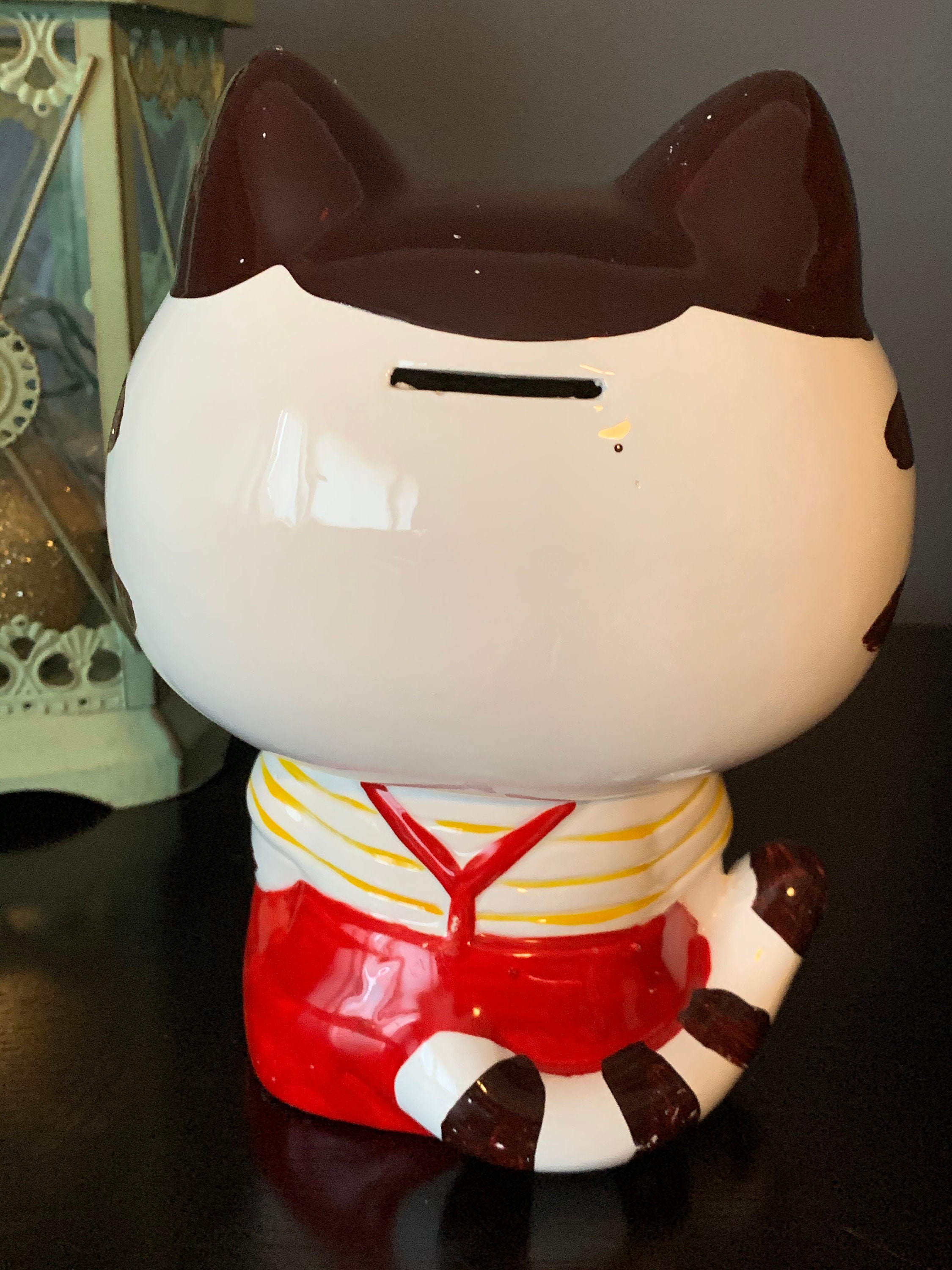 Vintage Ceramic Cat Bank Coin Bank Retro Kitschy Etsy