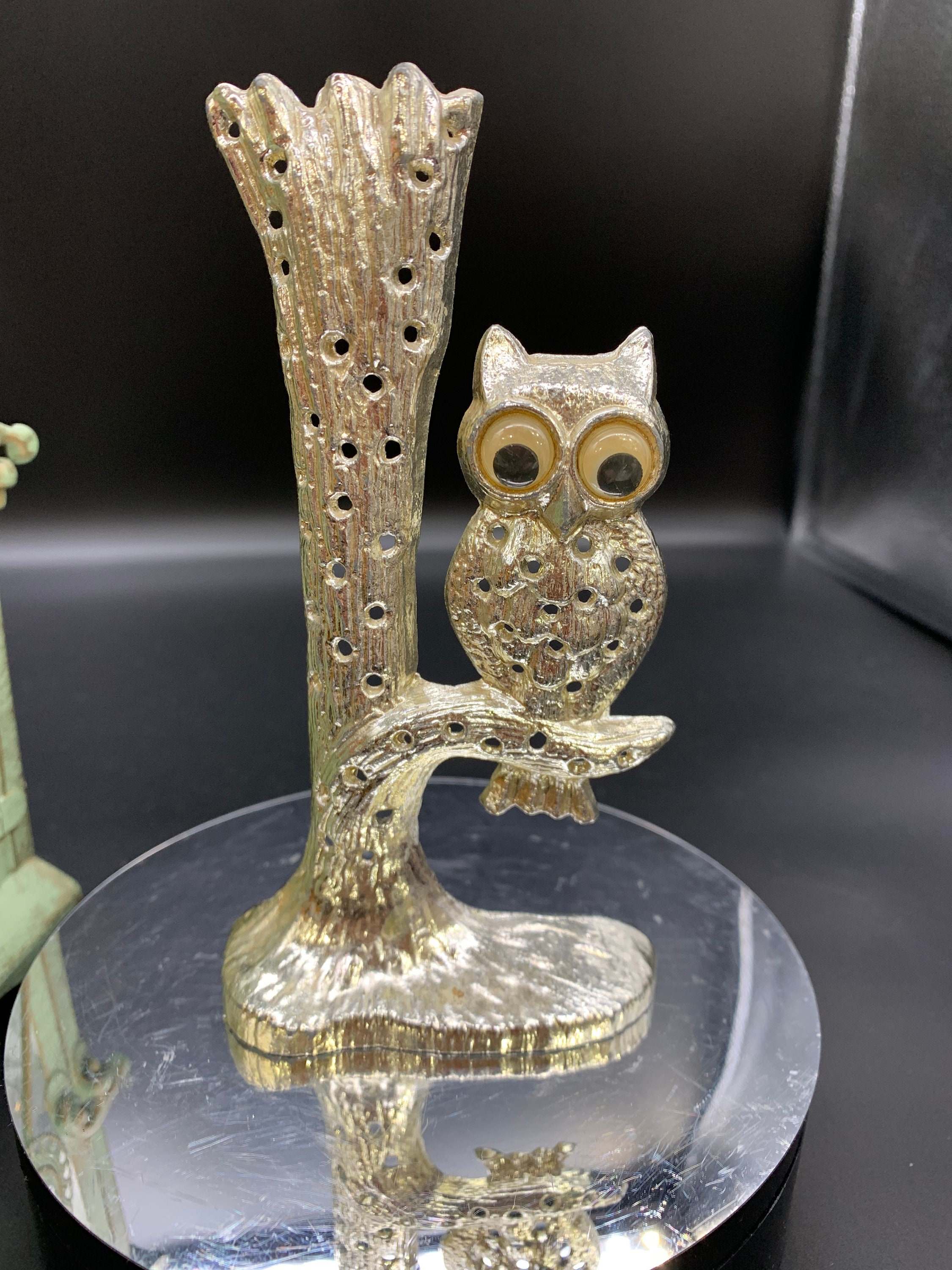 Vintage Googly Eyed Owl Metal Earring Holder Really Cool Piece