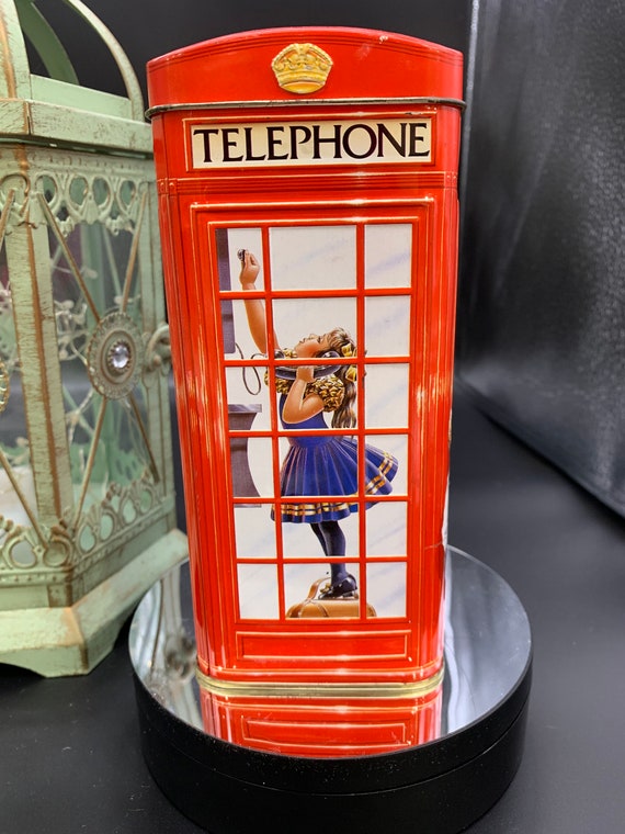 Vintage Churchill's Telefonkiosk Dose, englische Spardose (leer)